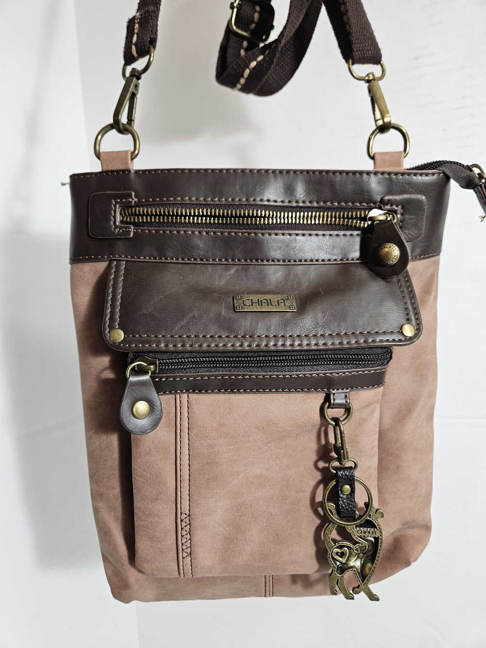 CHALA GEMINI Crossbody Canvas Gift Messenger Bag Brown